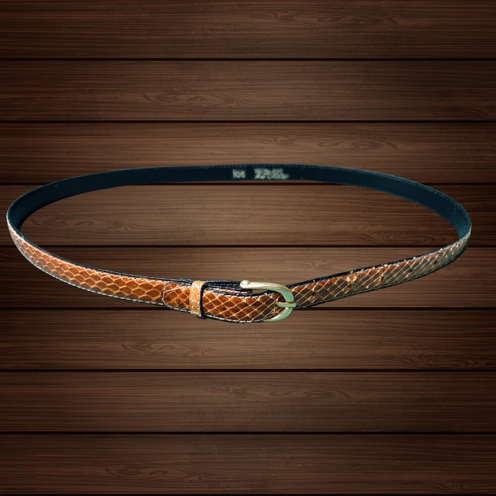 Vintage Vero Pitone 105 Italian Snakeskin Belt - Picture 3 of 5